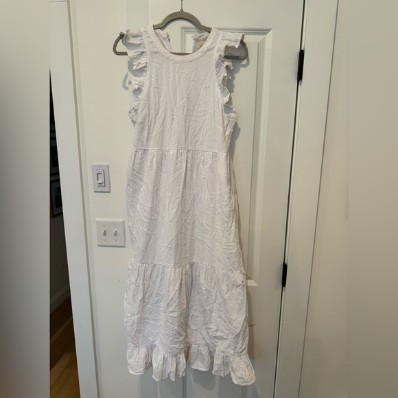 White ruffle midi dress - Picture 1 of 2